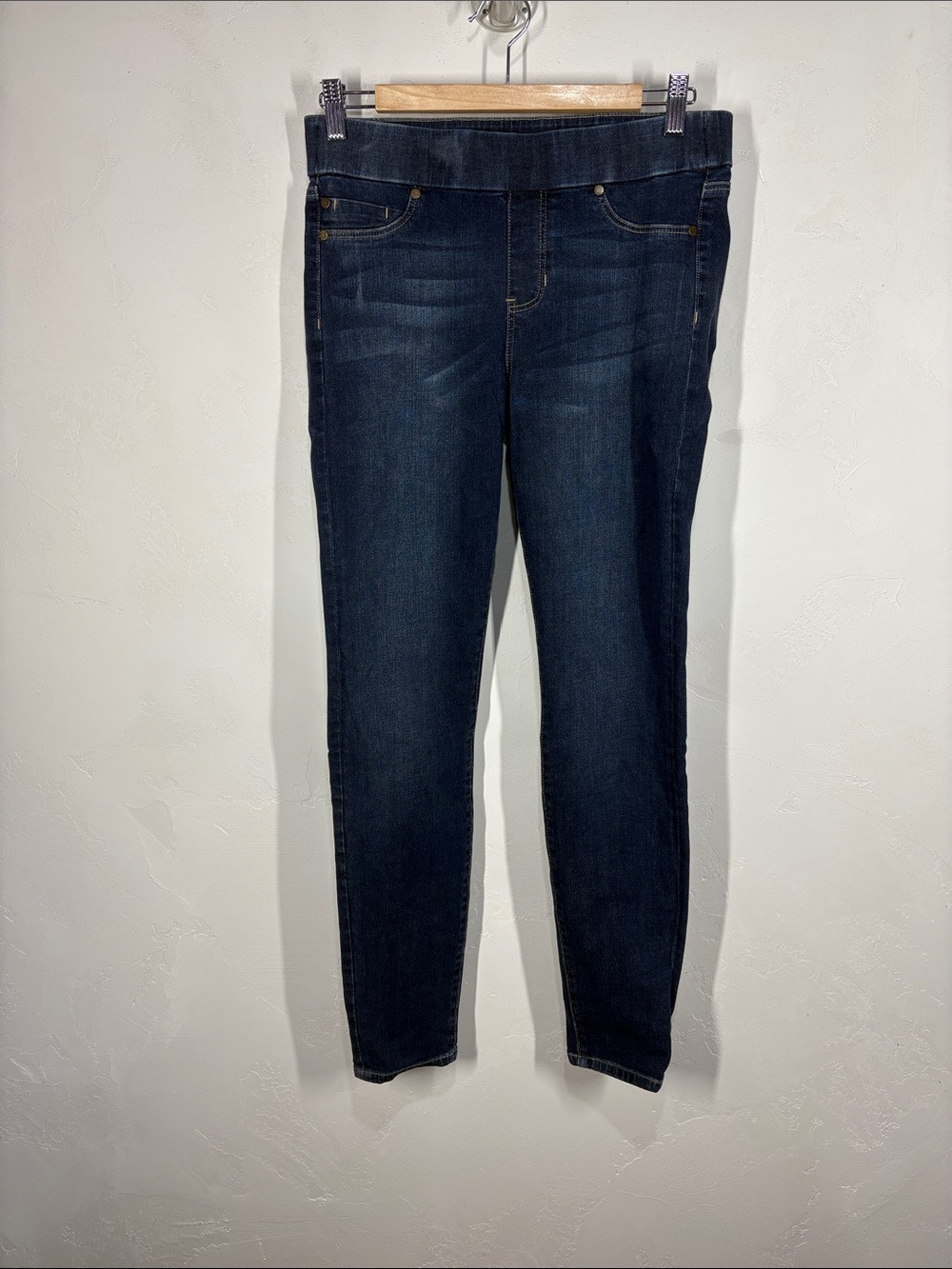 Liverpool Dark Blue Stretch Pull On Skinny Jeans - Size 28